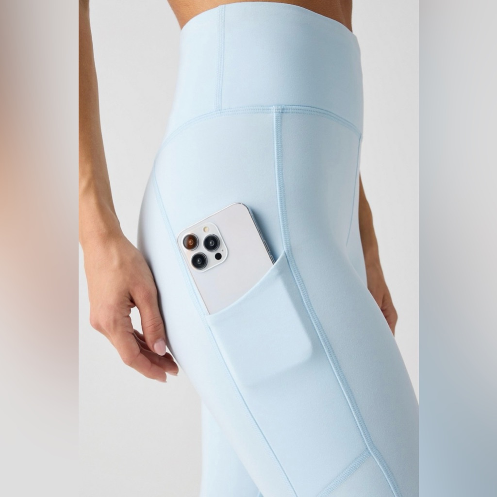 Fabletics Cold Weather 7/8 Legging In Iced Out Baby Blue, Xs, Nwt